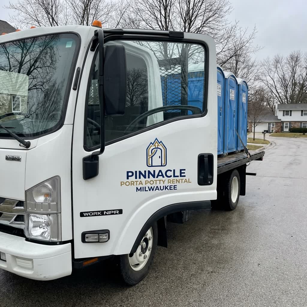 Pinnacle Porta Potty Rental Milwaukee delivery truck